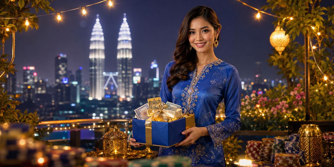 Pemain Malaysia berbaju kurung bermain Baccarat secara dalam talian di Kuala Lumpur